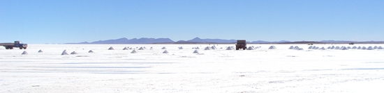 Trucks Loading Up Salt Just Outside of Colchani