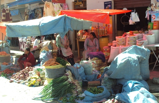 The Best Thing About Sucre, Bolivia Are The Markets. What You See Everywhere at Mercado Campesino, Sidewalks Spilling Over With Shops