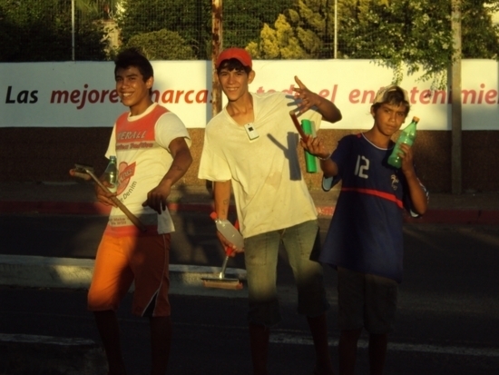 Salto, Uruguay Travel Photo Memories. Window Washers in Salto